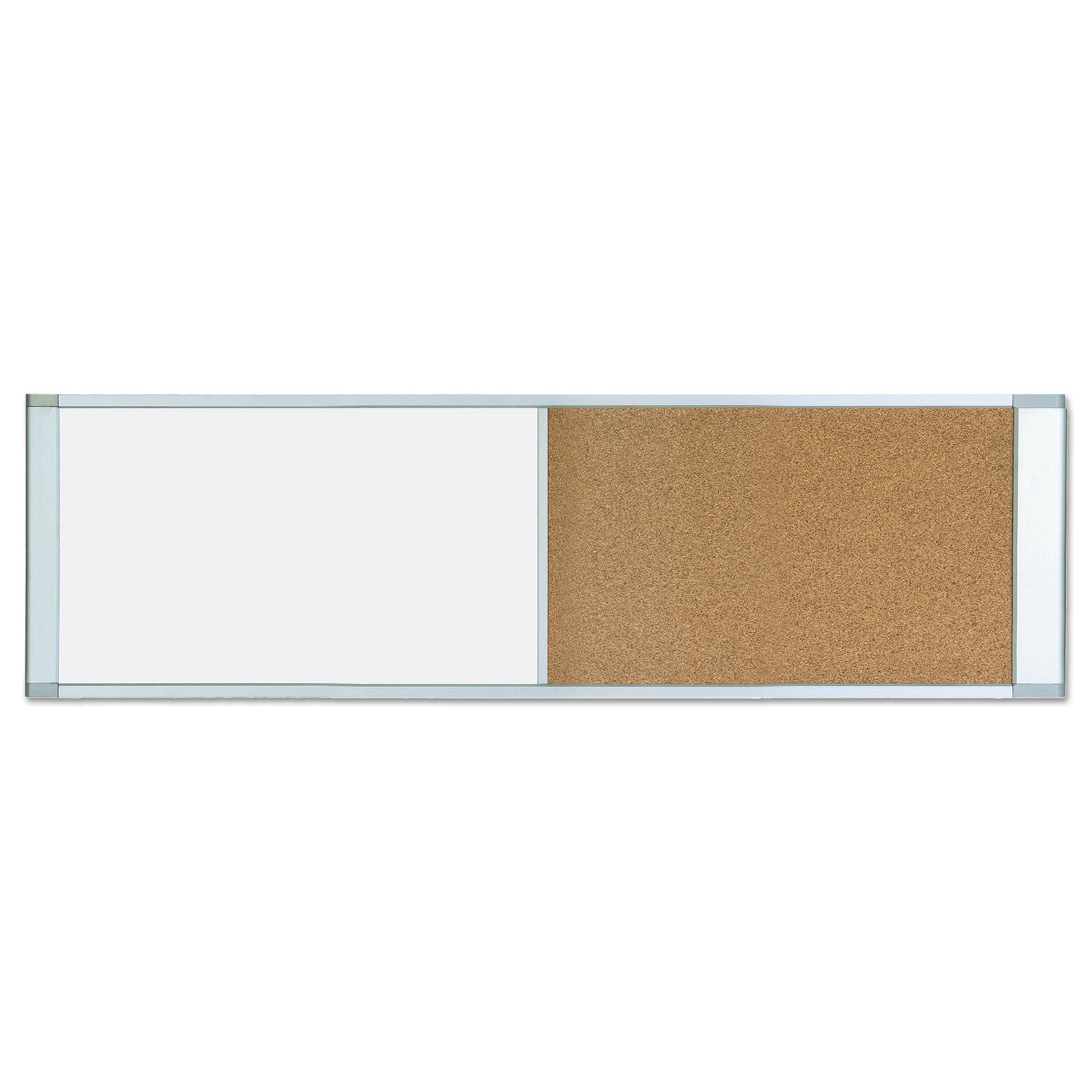 MasterVision Combo Cubicle Workstation Dry Erase/Cork Board, 48 x 18, Tan/White Surface, Aluminum Frame (XA42003700)