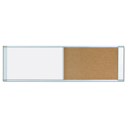 MasterVision Combo Cubicle Workstation Dry Erase/Cork Board, 48 x 18, Tan/White Surface, Aluminum Frame (XA42003700)