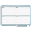 MasterVision Magnetic Dry Erase Calendar Board, Four Month, 36 x 24, White Surface, Silver Aluminum Frame (GA03105830)