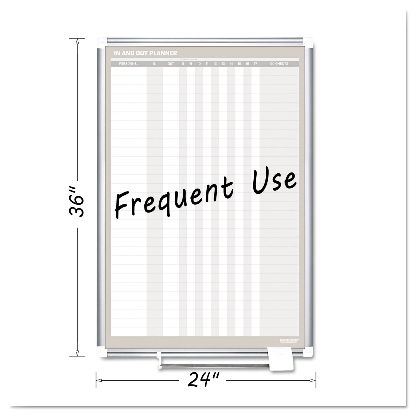 MasterVision In-Out Magnetic Dry Erase Board, 24 x 36, White Surface, Silver Aluminum Frame (GA02109830)