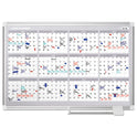 MasterVision Magnetic Dry Erase Calendar Board, Four Month, 36 x 24, White Surface, Silver Aluminum Frame (GA03105830)