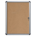 MasterVision Slim-Line Enclosed Cork Bulletin Board, One Door, 28 x 38, Tan Surface, Aluminum Frame (VT630101690)