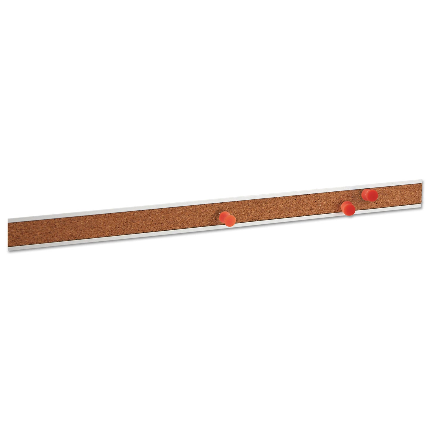 Universal Cork Bulletin Bar, 36 x 1, Brown Surface, Silver Aluminum Frame (43436)