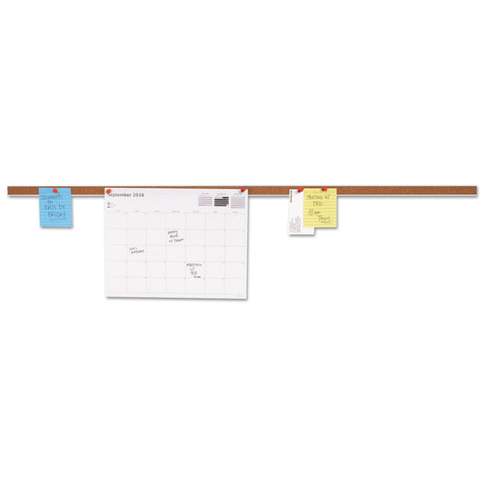 Universal Cork Bulletin Bar, 36 x 1, Brown Surface, Silver Aluminum Frame (43436)