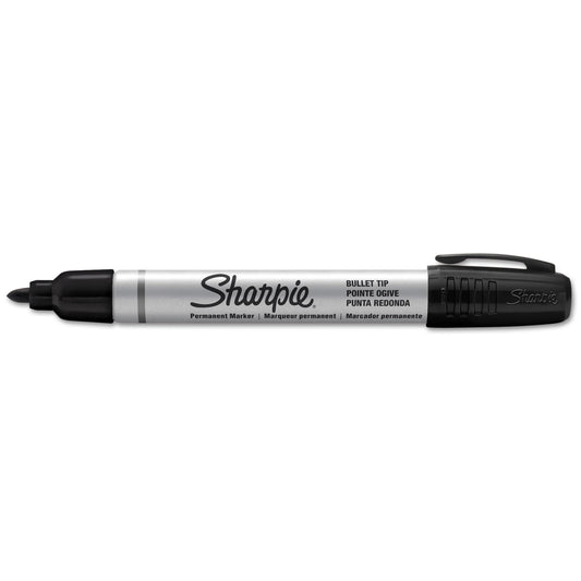 Sharpie Durable Metal Barrel Permanent Marker, Medium Bullet Tip, Black (1794229)