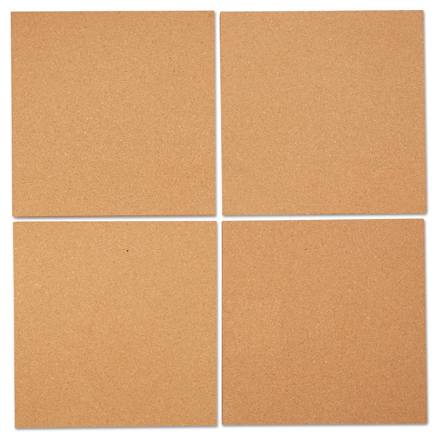 Universal Cork Tile Panels, 12 x 12, Brown Surface, 4/Pack (43404)