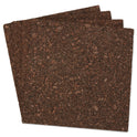 Universal Cork Tile Panels, 12 x 12, Dark Brown Surface, 4/Pack (43403)