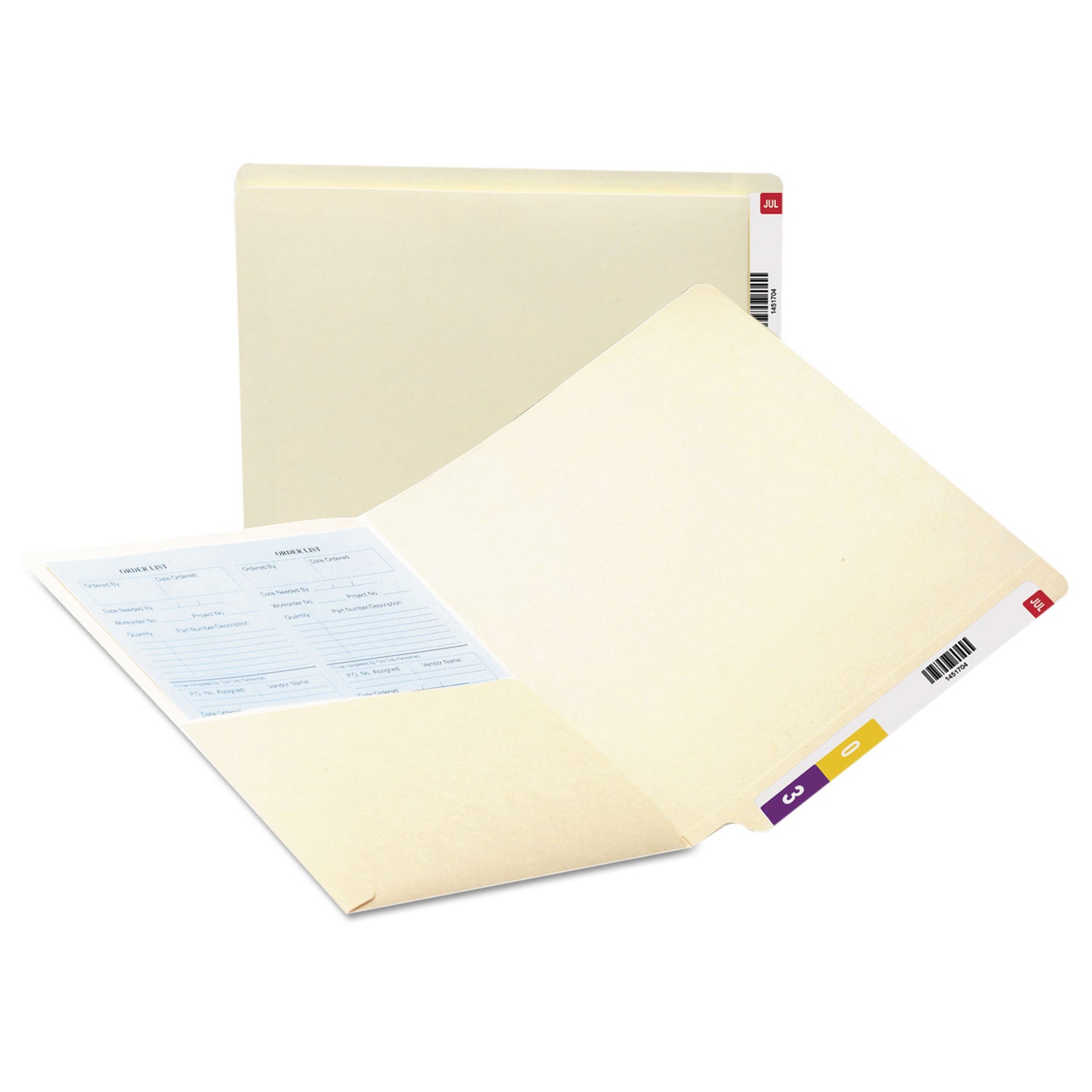 Smead Heavyweight Manila End Tab Pocket Folders, Interior Front Panel Pocket, Straight Tabs, Letter Size, 11-pt Manila, 50/Box (24115)