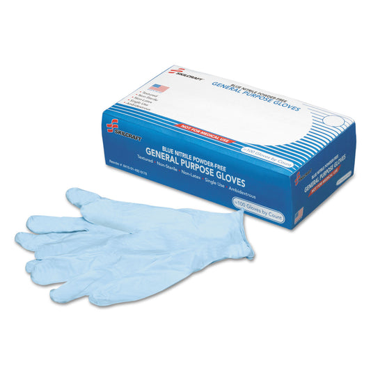 AbilityOne 8415014920179, SKILCRAFT Nitrile General Purpose Gloves, Blue, Medium, 9.5", 100/Box