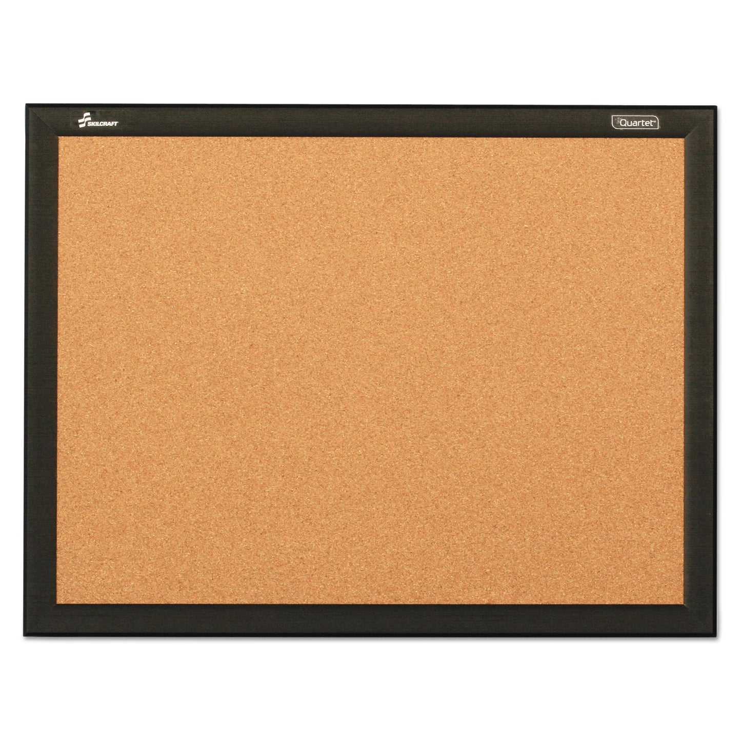 AbilityOne 7195016511298, SKILCRAFT Cork Board, 24 x 18, Natural Tan Surface, Black Aluminum Frame