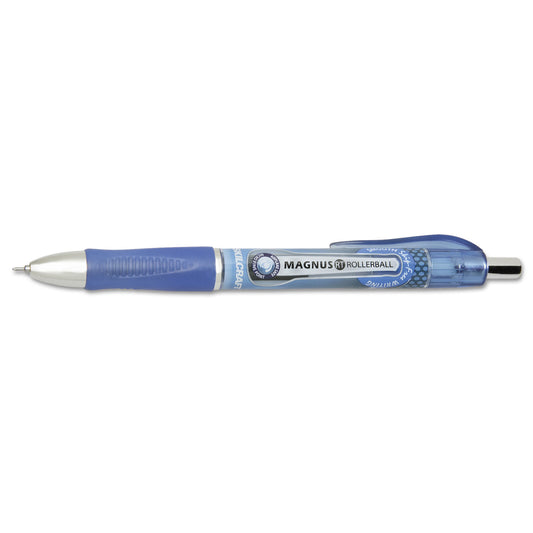 AbilityOne 7520016539299, SKILCRAFT Needle Point Roller Ball Pen, Retractable, Fine 0.7 mm, Blue Ink, Blue/White/Black Barrel, Dozen