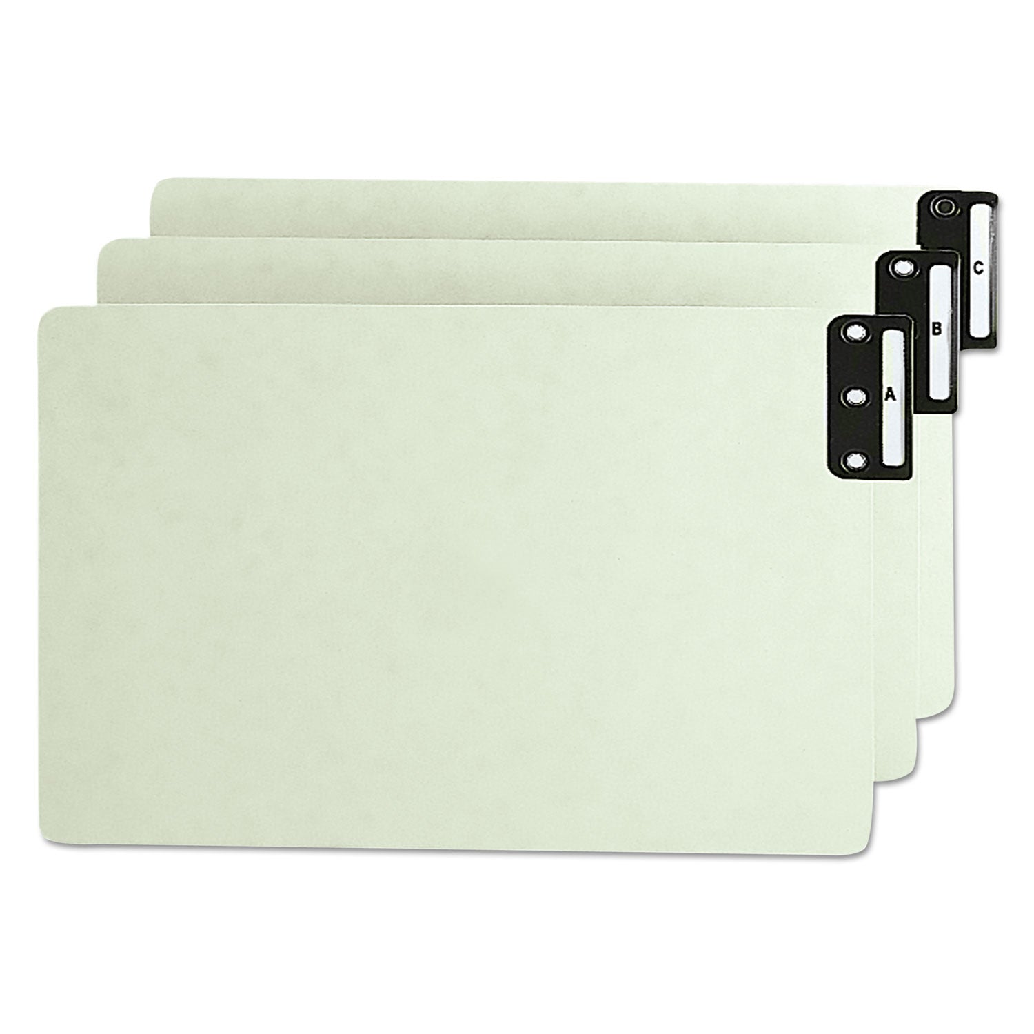 Smead 100% Recycled End Tab Pressboard Guides with Metal Tabs, 1/3-Cut End Tab, A to Z, 8.5 x 14, Green, 25/Set (63276)