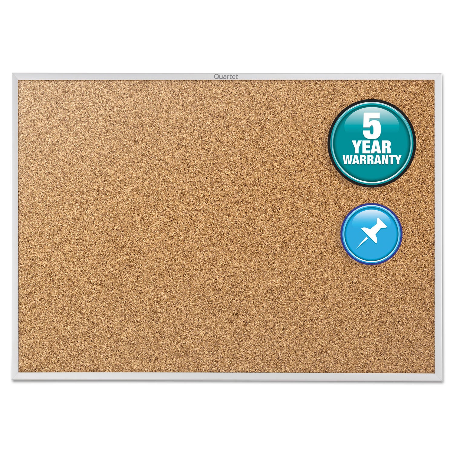 Quartet Classic Series Cork Bulletin Board, 24 x 18, Tan Surface, Silver Aluminum Frame (2301)