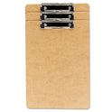 Universal Hardboard Clipboard with Low-Profile Clip, 0.5" Clip Capacity, Holds 8.5 x 14 Sheets, Brown, 3/Pack (05563)