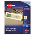 Avery Large Embossed Tent Card, Ivory, 3.5 x 11, 1 Card/Sheet, 50 Sheets/Pack (5915)