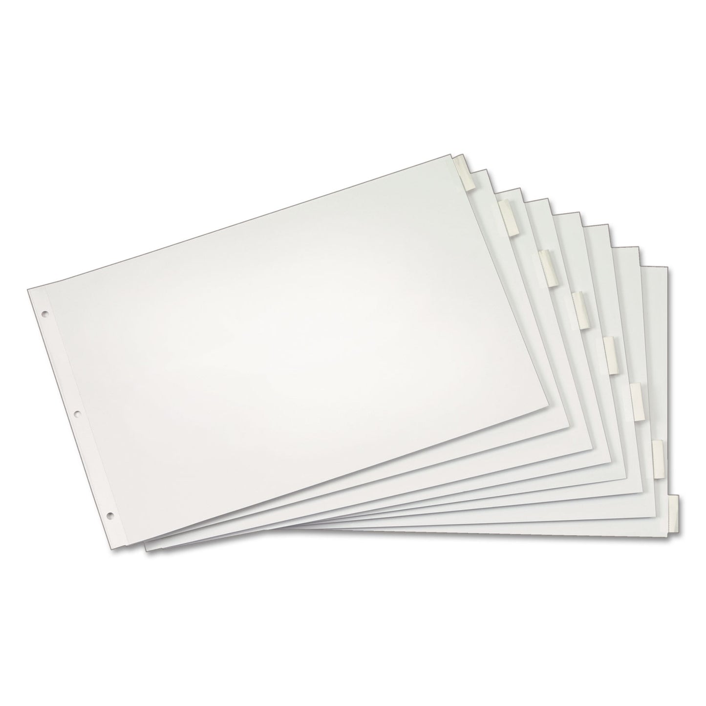 Cardinal Paper Insertable Dividers, 8-Tab, 11 x 17, White, Clear Tabs, 1 Set (84815)