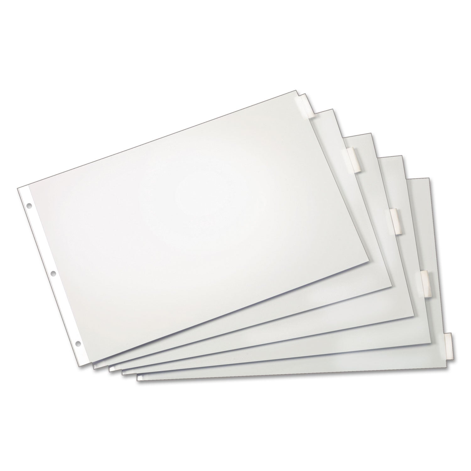 Cardinal Paper Insertable Dividers, 5-Tab, 11 x 17, White, Clear Tabs, 1 Set (84812)