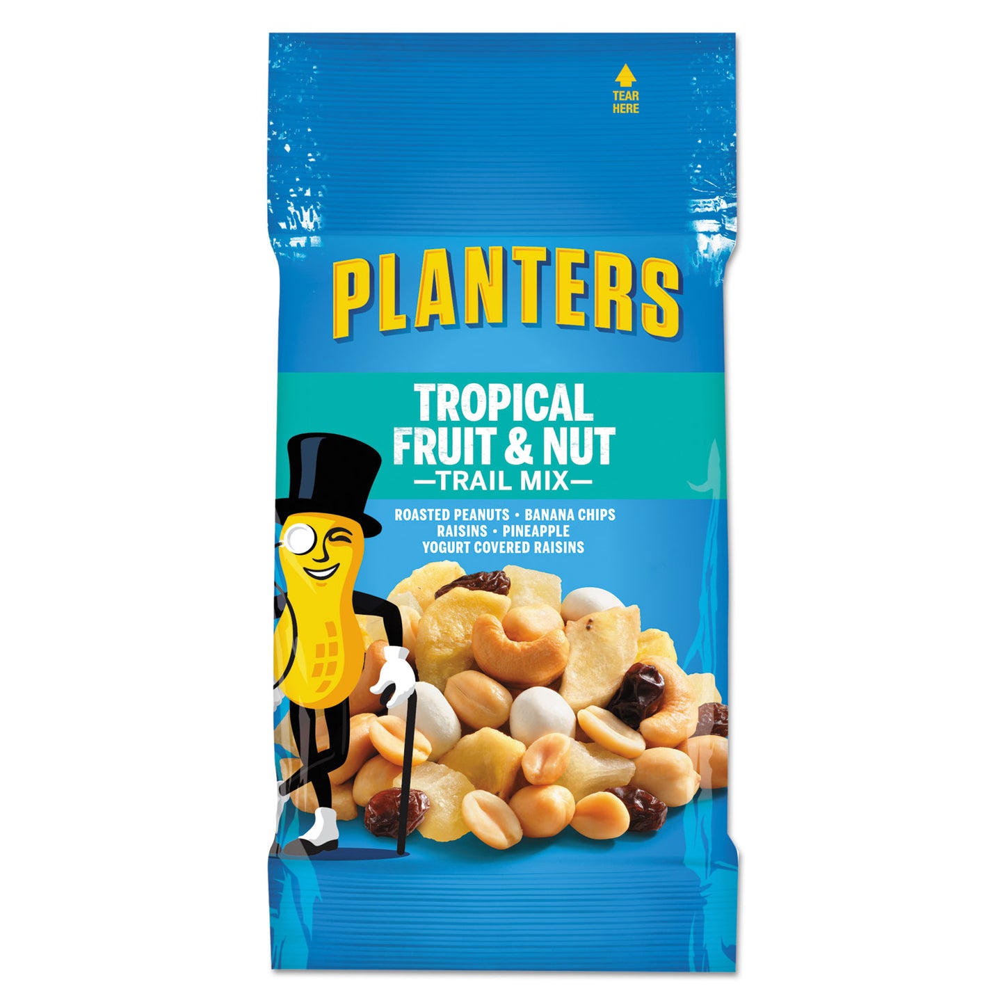 Planters Trail Mix, Tropical Fruit and Nut, 2 oz Bag, 72/Carton (00026)