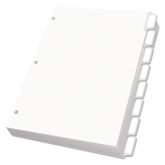 Oxford Custom Label Tab Dividers with Self-Adhesive Tab Labels, 8-Tab, 11 x 8.5, White, 25 Sets (11316)