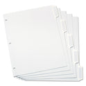Oxford Custom Label Tab Dividers with Self-Adhesive Tab Labels, 5-Tab, 11 x 8.5, White, 25 Sets (11314)