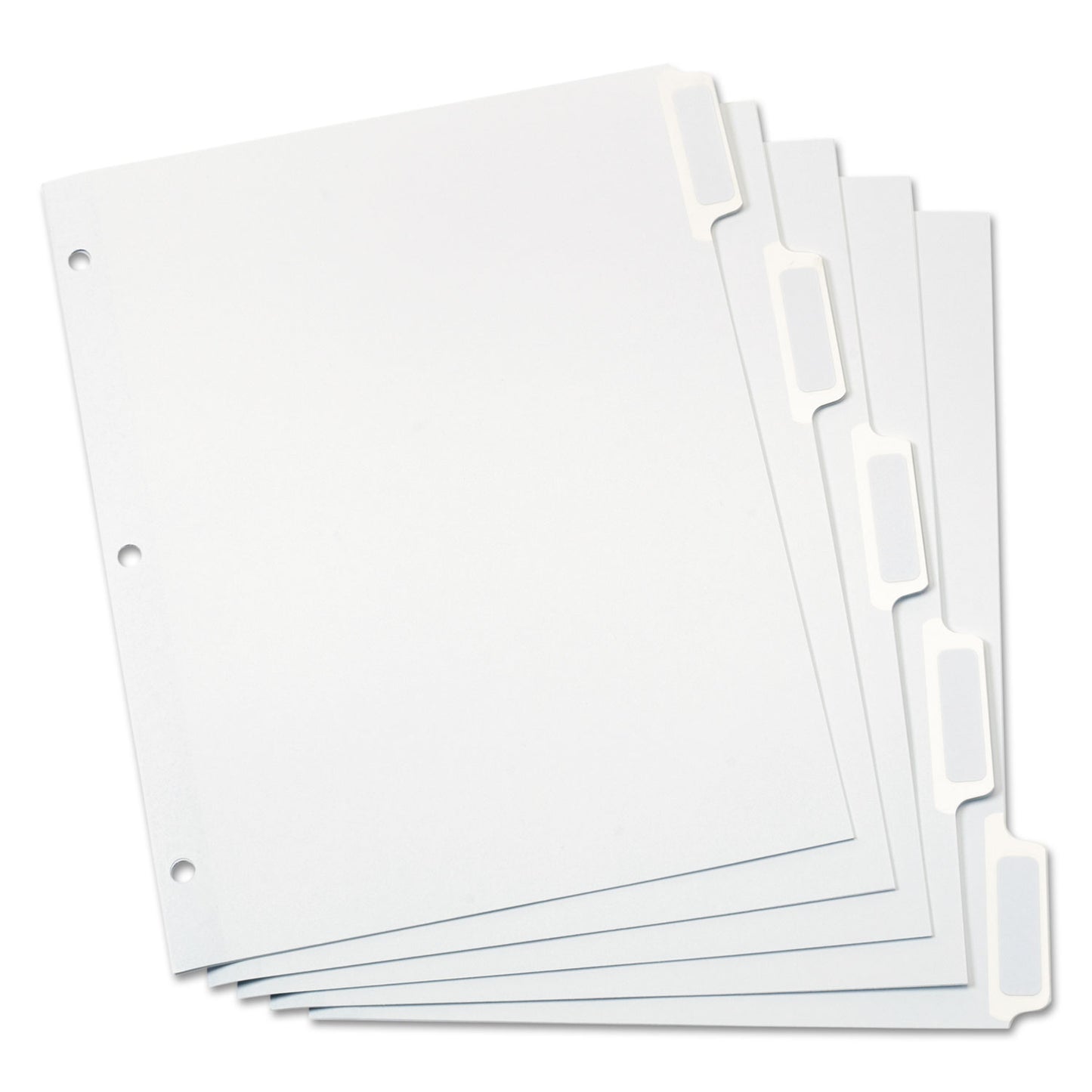 Oxford Custom Label Tab Dividers with Self-Adhesive Tab Labels, 5-Tab, 11 x 8.5, White, 25 Sets (11314)