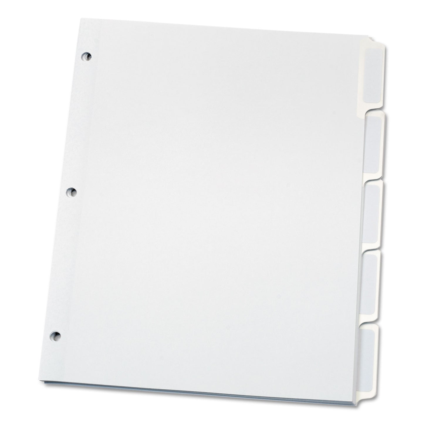 Oxford Custom Label Tab Dividers with Self-Adhesive Tab Labels, 5-Tab, 11 x 8.5, White, 25 Sets (11314)