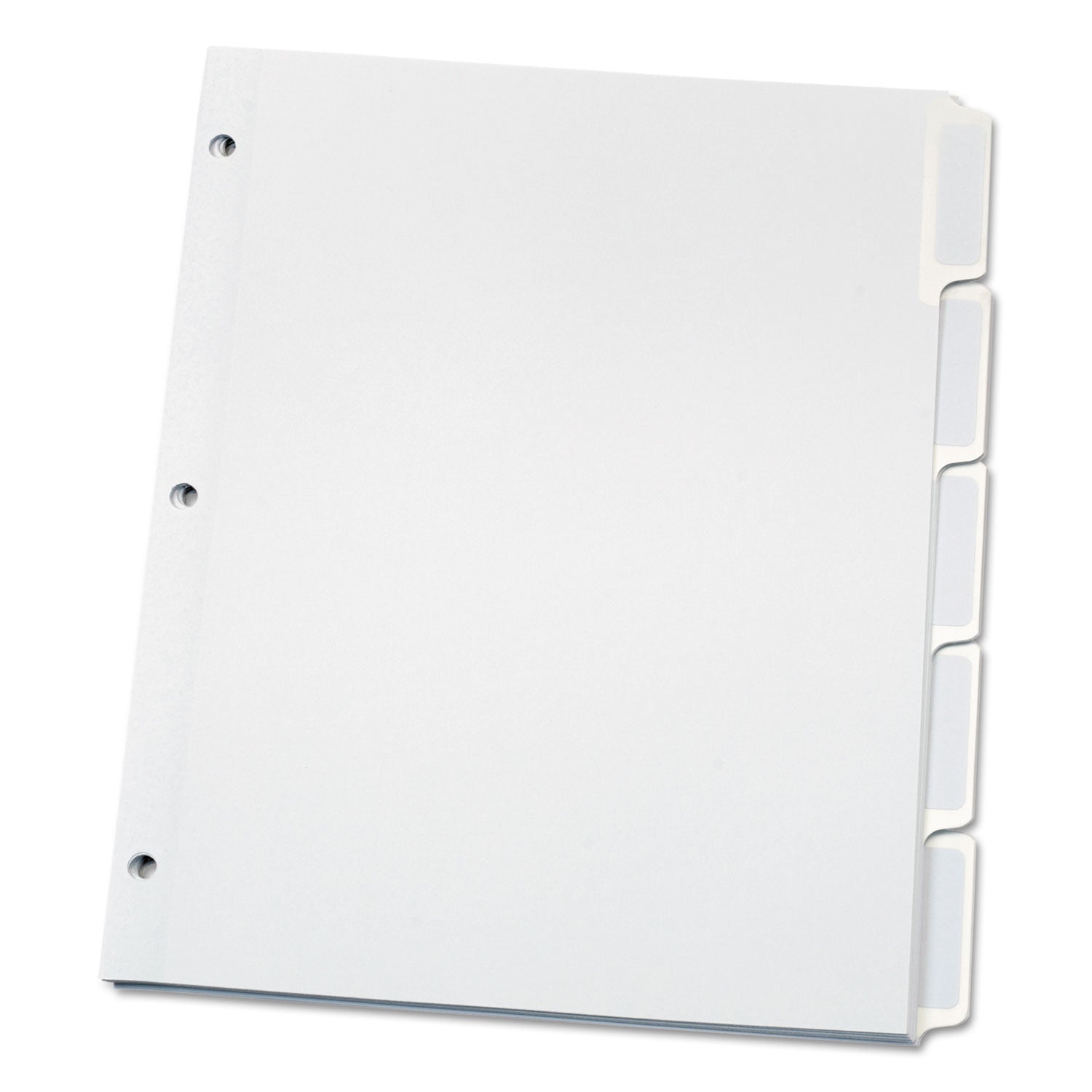 Oxford Custom Label Tab Dividers with Self-Adhesive Tab Labels, 5-Tab, 11 x 8.5, White, 25 Sets (11314)