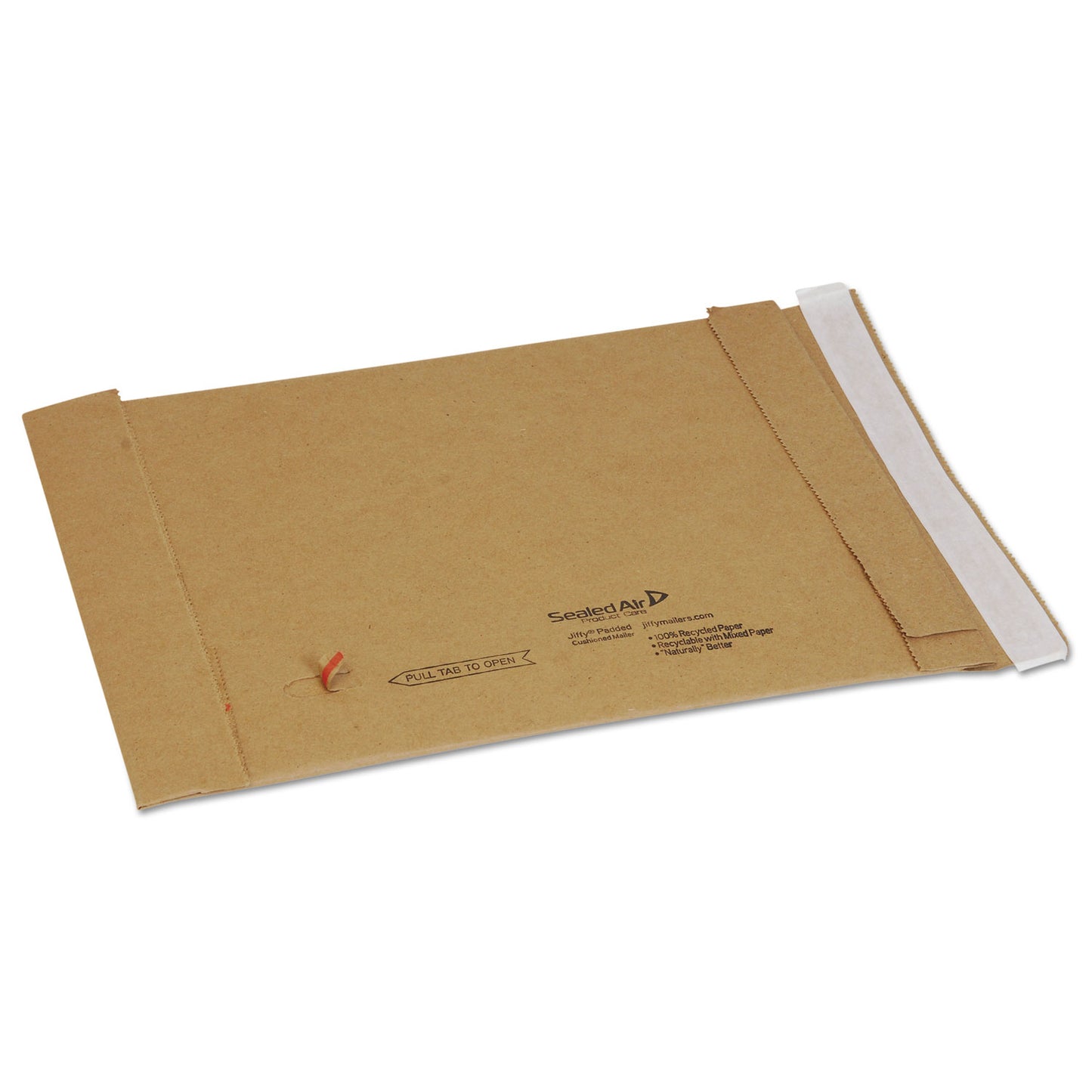 Sealed Air Jiffy Padded Mailer, #1, Paper Padding, Self-Adhesive Closure, 7.25 x 12, Natural Kraft, 100/Carton (67057)