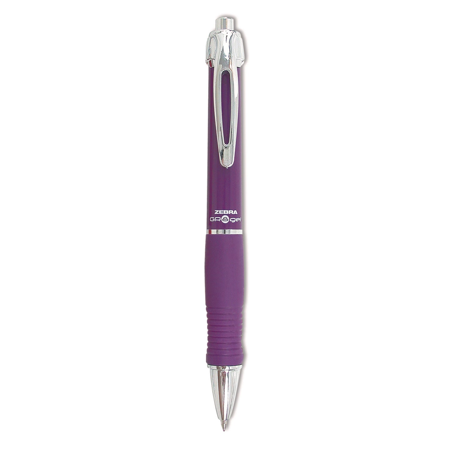 Zebra Sarasa Dry X10 Gel Pen, Retractable, Medium 0.7 mm, Violet Ink, Violet/Silver Barrel, 12/Pack (42680)