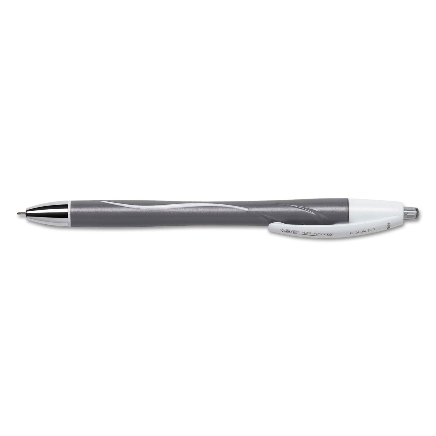 BIC GLIDE Exact Ballpoint Pen, Retractable, Fine 0.7 mm, Black Ink, Black Barrel, Dozen (VCGN11BK)