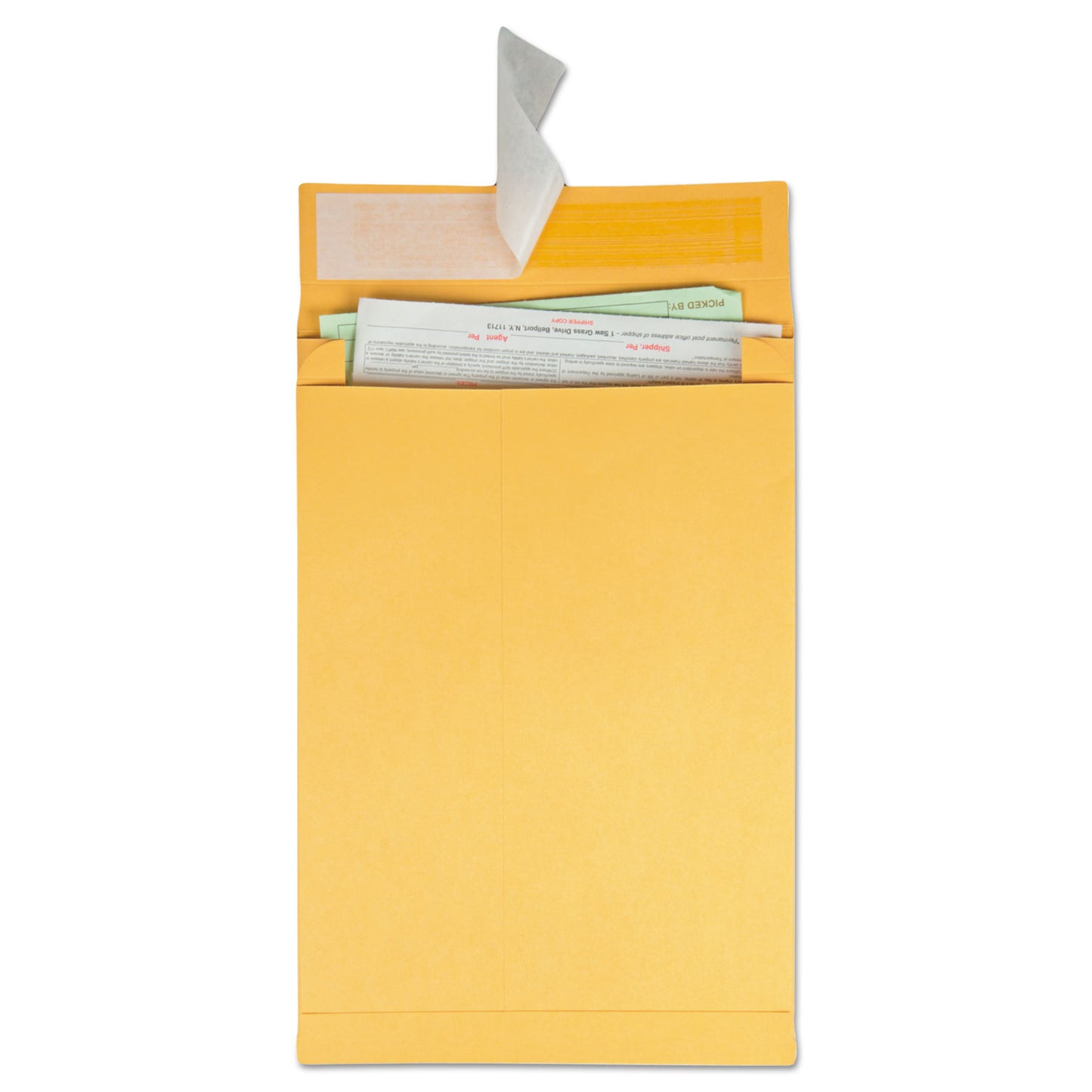 Quality Park Redi-Strip Kraft Expansion Envelope, #13 1/2, Square Flap, Redi-Strip Adhesive Closure, 10 x 13, Brown Kraft, 25/Pack (93336)