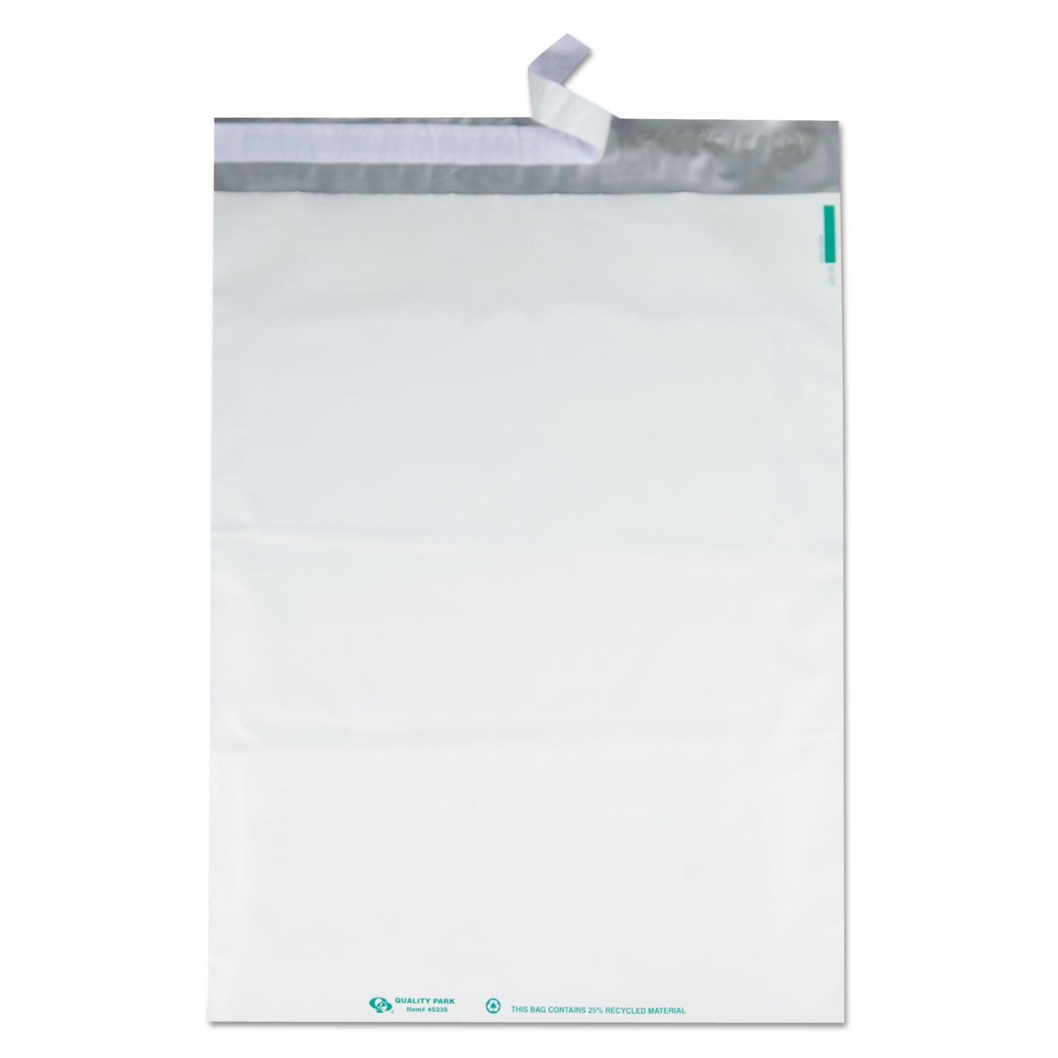 Quality Park Redi-Strip Poly Mailer, #6, Square Flap, Redi-Strip Adhesive Closure, 14 x 19, White, 100/Pack (45235)
