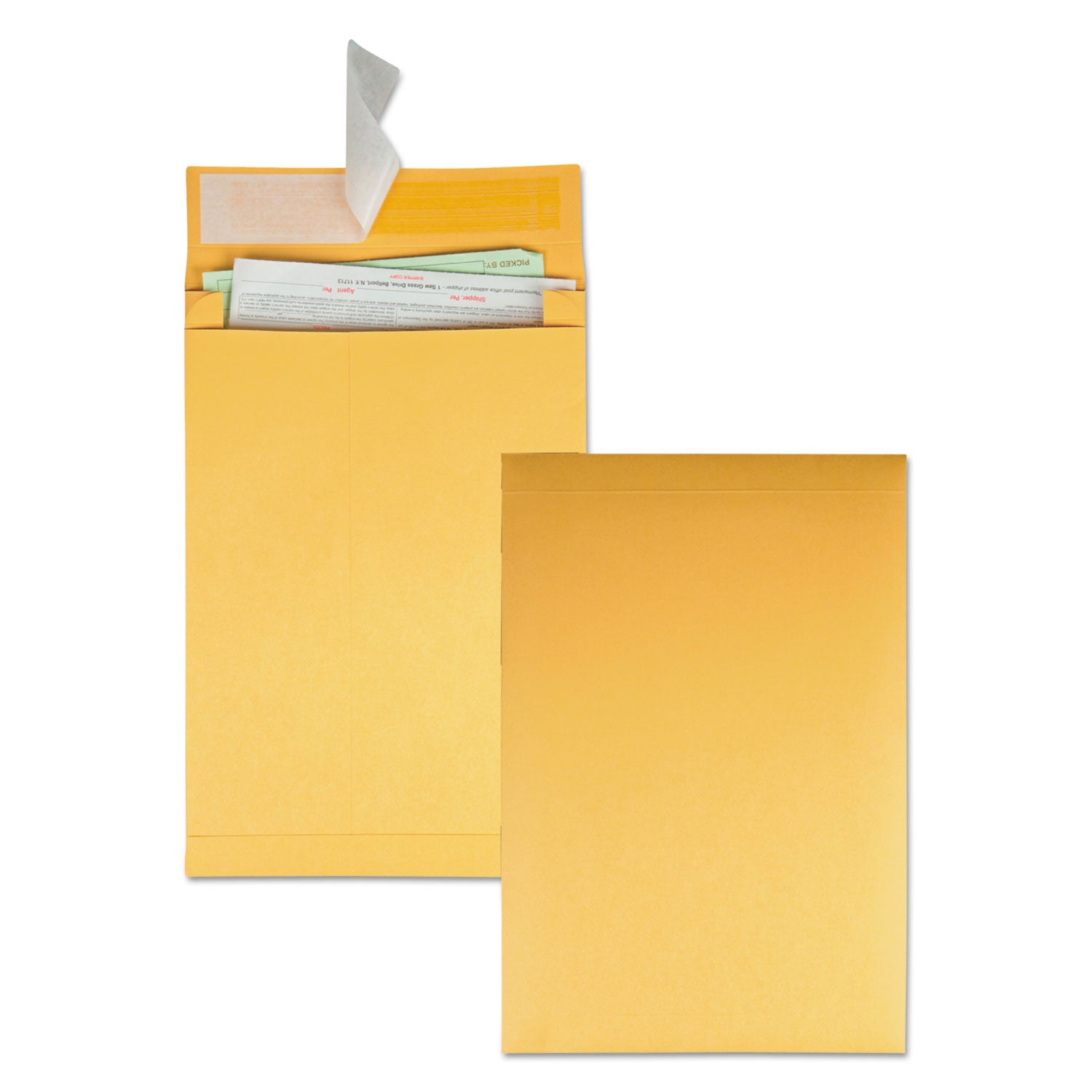 Quality Park Redi-Strip Kraft Expansion Envelope, #13 1/2, Square Flap, Redi-Strip Adhesive Closure, 10 x 13, Brown Kraft, 25/Pack (93336)