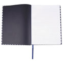 Universal Casebound Hardcover Notebook, 1-Subject, Wide/Legal Rule, Dark Blue/White Cover, (150) 10.25 x 7.63 Sheets (66351)