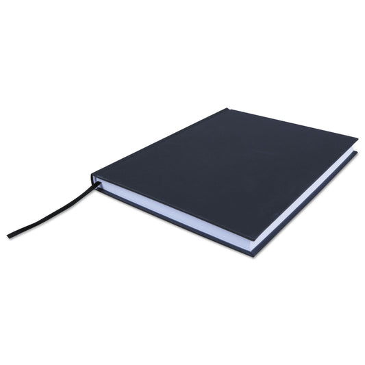 Universal Casebound Hardcover Notebook, 1-Subject, Wide/Legal Rule, Black Cover, (150) 10.25 x 7.63 Sheets (66353)