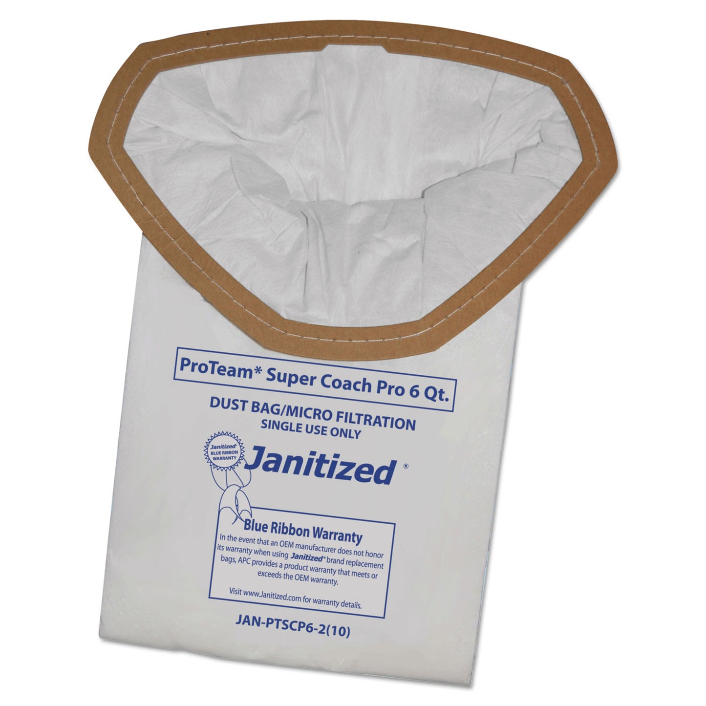 Janitized Vacuum Filter Bags Designed to Fit ProTeam Super Coach Pro 6/GoFree Pro, 100/Carton (JANPTSCP62)