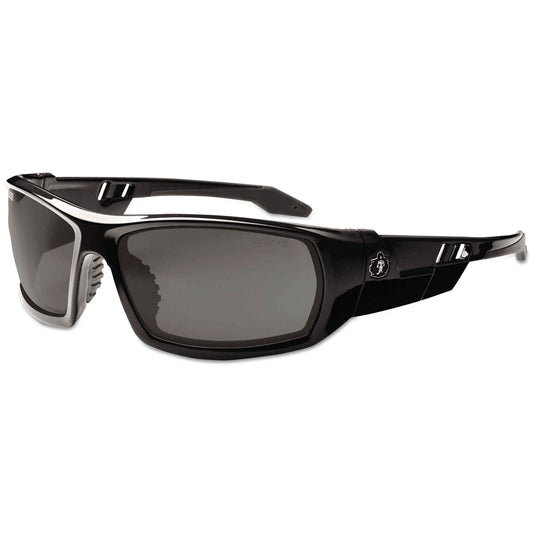 ergodyne Skullerz Odin Safety Glasses, Black Frame/Smoke Lens, Nylon/Polycarb (50030)