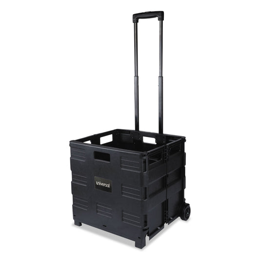 Universal Collapsible Mobile Storage Crate, Plastic, 18.25 x 15 x 18.25 to 39.37, Black (14110)