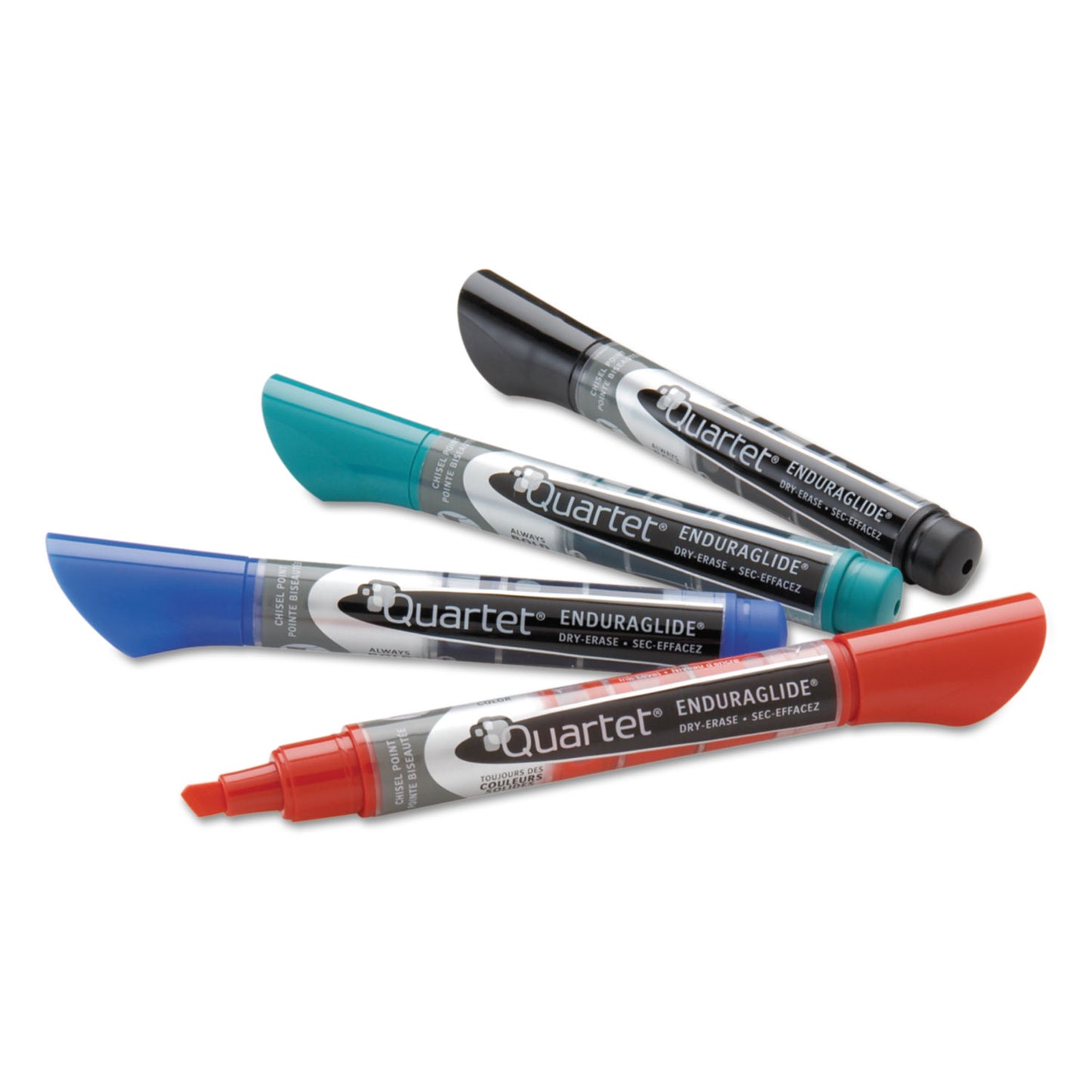 Quartet EnduraGlide Dry Erase Marker, Broad Chisel Tip, Assorted Colors, 4/Set (5001M)