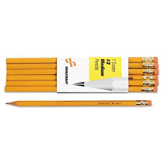 AbilityOne 7510002815234, SKILCRAFT Woodcase Pencil, HB (#2), Black Lead, Yellow Barrel, Dozen