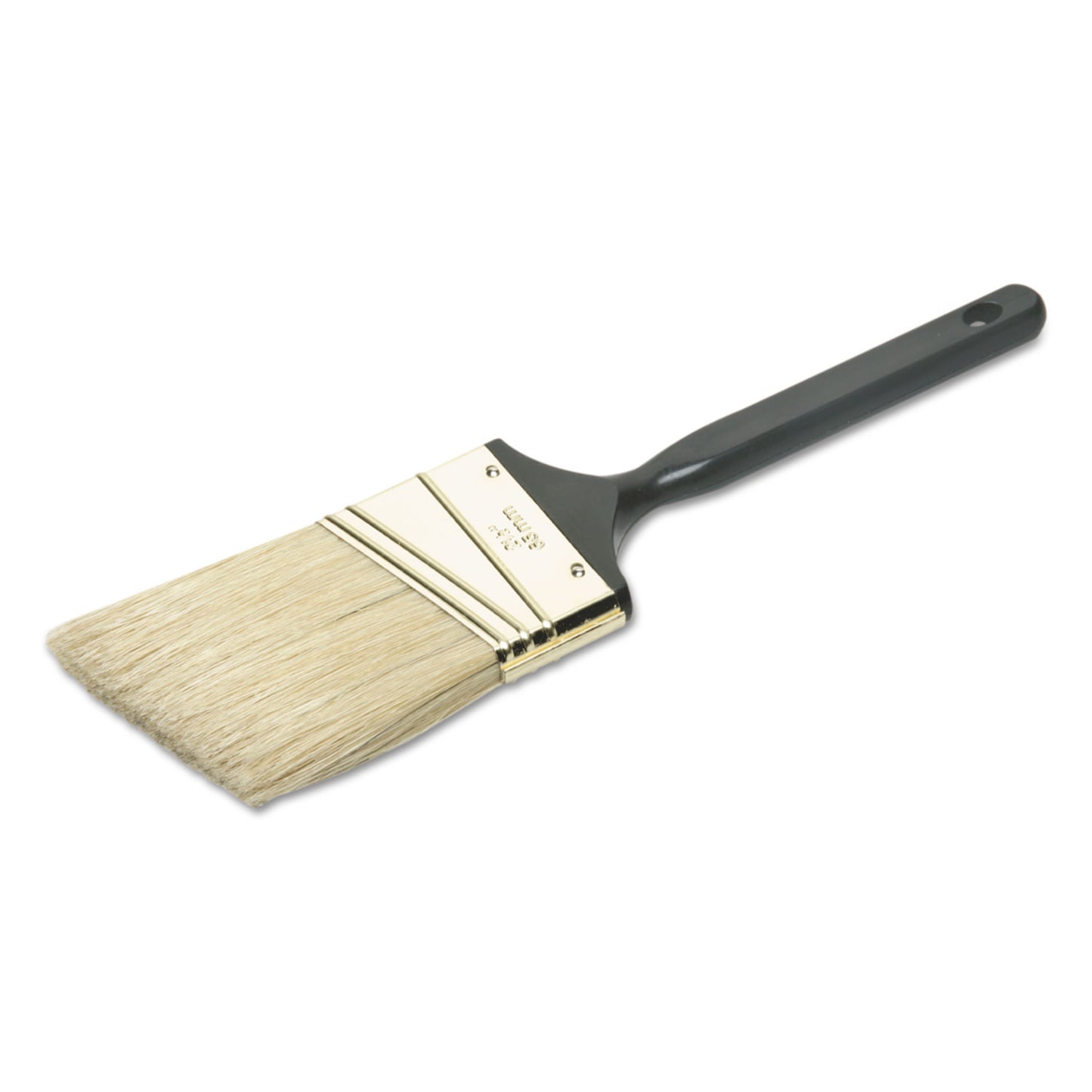 AbilityOne 8020015964254 SKILCRAFT 2 1/2" Angled Paint Brush, Natural Bristle, Black Plastic Handle