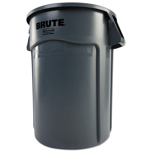 Rubbermaid Commercial Vented Round Brute Container, 44 gal, Plastic, Gray (264360GY)