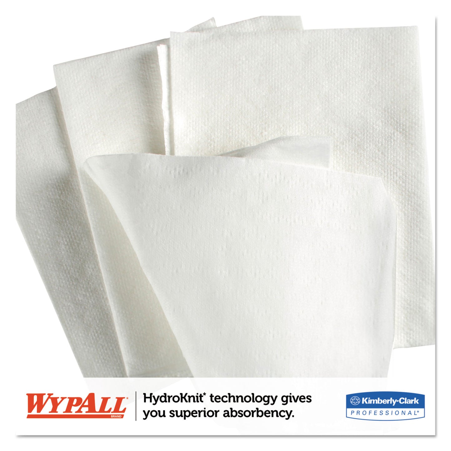 WypAll General Clean X60 Cloths, 1/4 Fold, 12.5 x 10, White, 70/Pack, 8 Packs/Carton (41083)