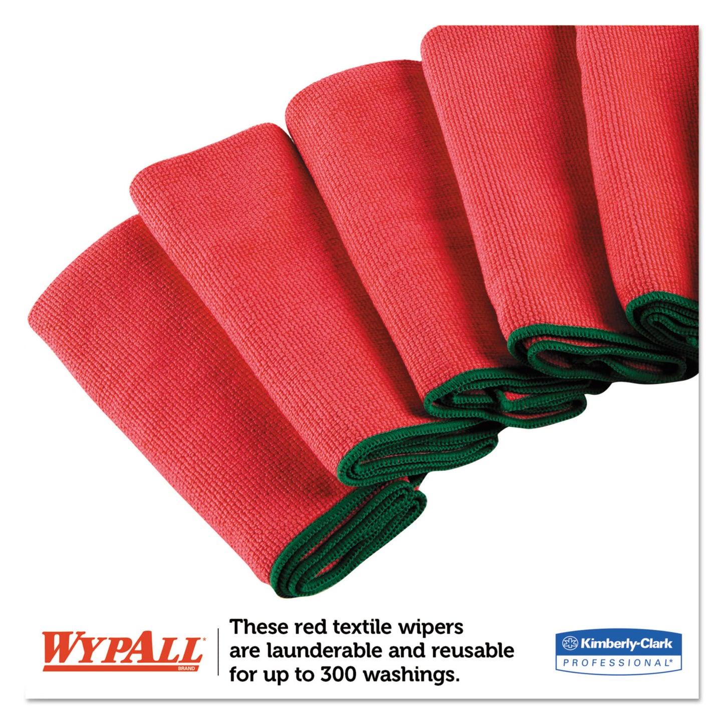 WypAll Microfiber Cloths, Reusable, 15.75 x 15.75, Red, 6/Pack, 4 Packs/Carton (83980)