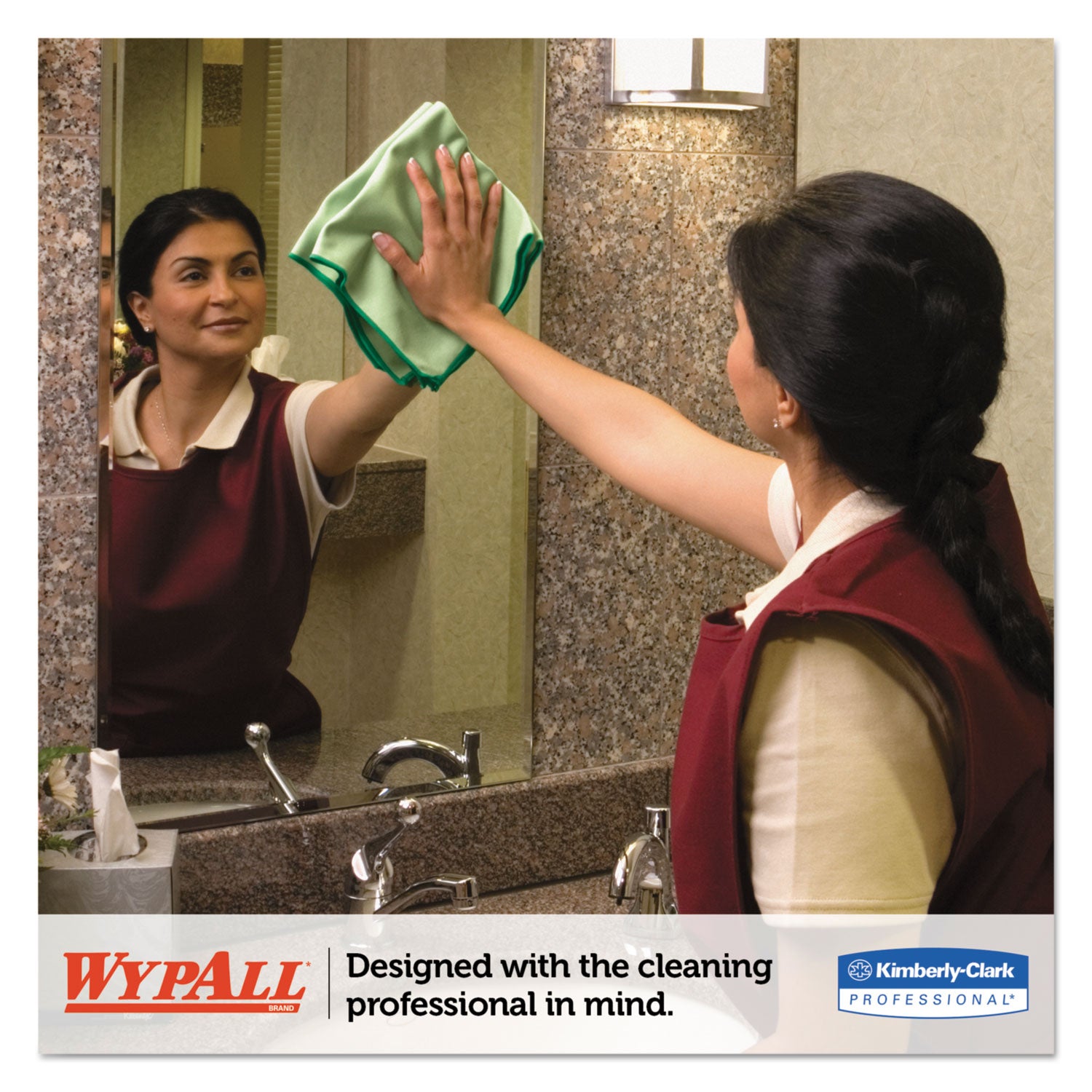 WypAll Microfiber Cloths, Reusable, 15.75 x 15.75, Green, 24/Carton (83630CT)