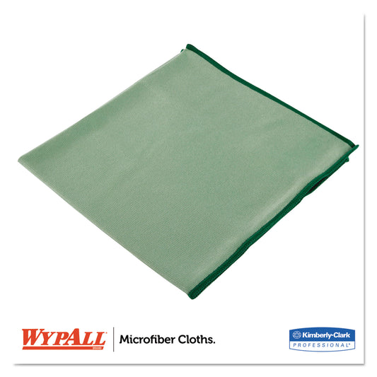 WypAll Microfiber Cloths, Reusable, 15.75 x 15.75, Green, 24/Carton (83630CT)