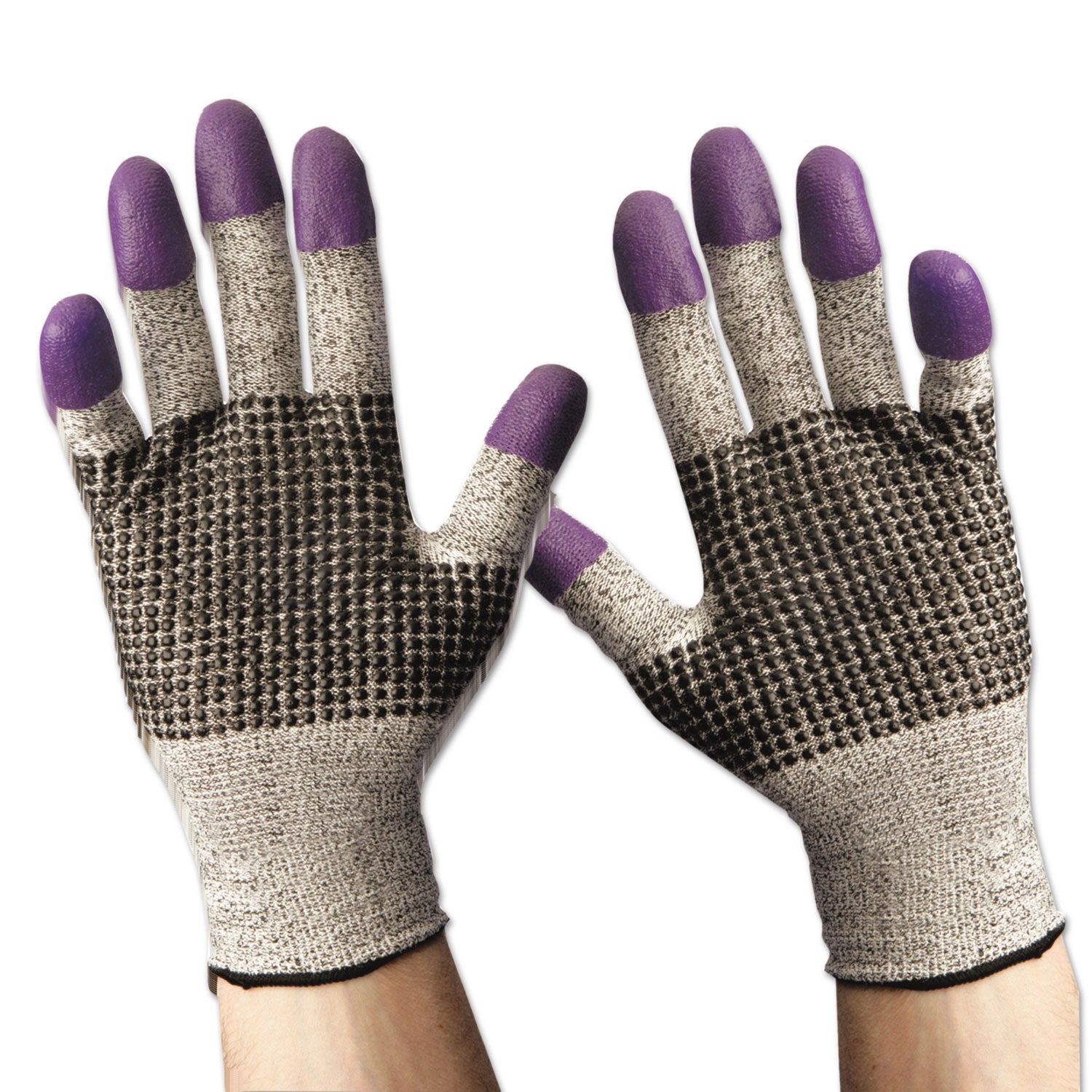 KleenGuard G60 Purple Nitrile Gloves, 230 mm Length, Medium/Size 8, Black/White, 12 Pairs/Carton (97431CT)