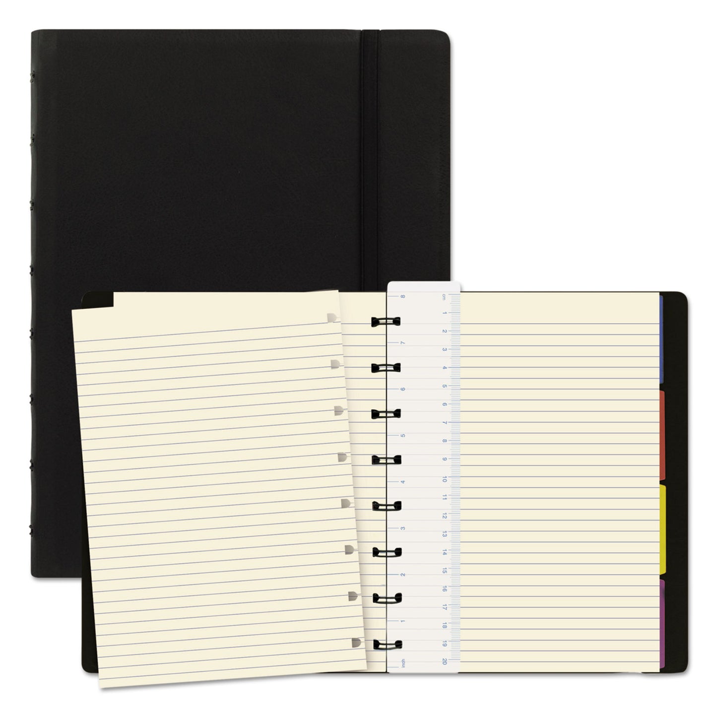 Filofax Notebook, 1-Subject, Medium/College Rule, Black Cover, (112) 8.25 x 5.81 Sheets (B115007U)