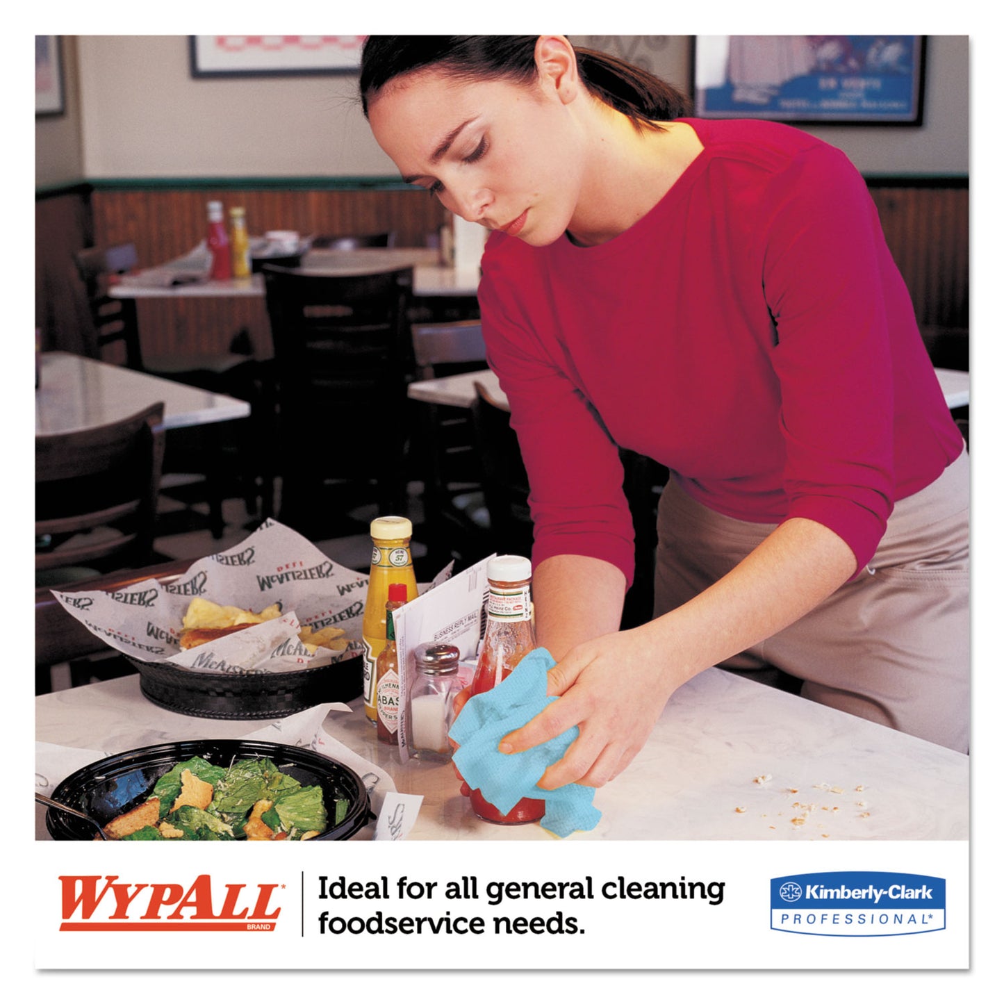 WypAll X70 Foodservice Towels, 1/4 Fold, 12.5 x 23.5, Unscented, Blue, 300/Carton (05927)