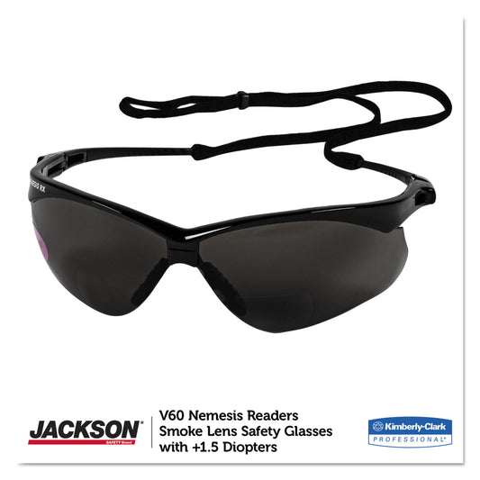 KleenGuard Nemesis Readers Safety Glasses, Smoke Frame, Smoke Polycarbonate Lens (22516)